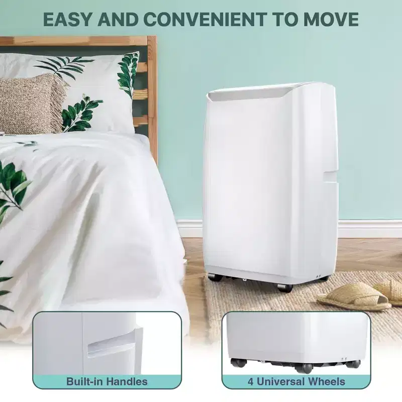 Climatiseur Portable de 14 000 BTU, Refroidit Jusqu'à 70 m², Unité de Climatisation Portable avec Déshumidificateur