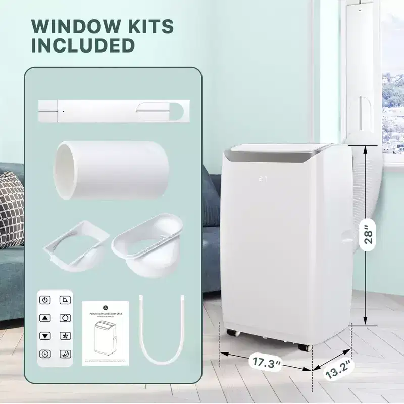 Climatiseur Portable de 14 000 BTU, Refroidit Jusqu'à 70 m², Unité de Climatisation Portable avec Déshumidificateur