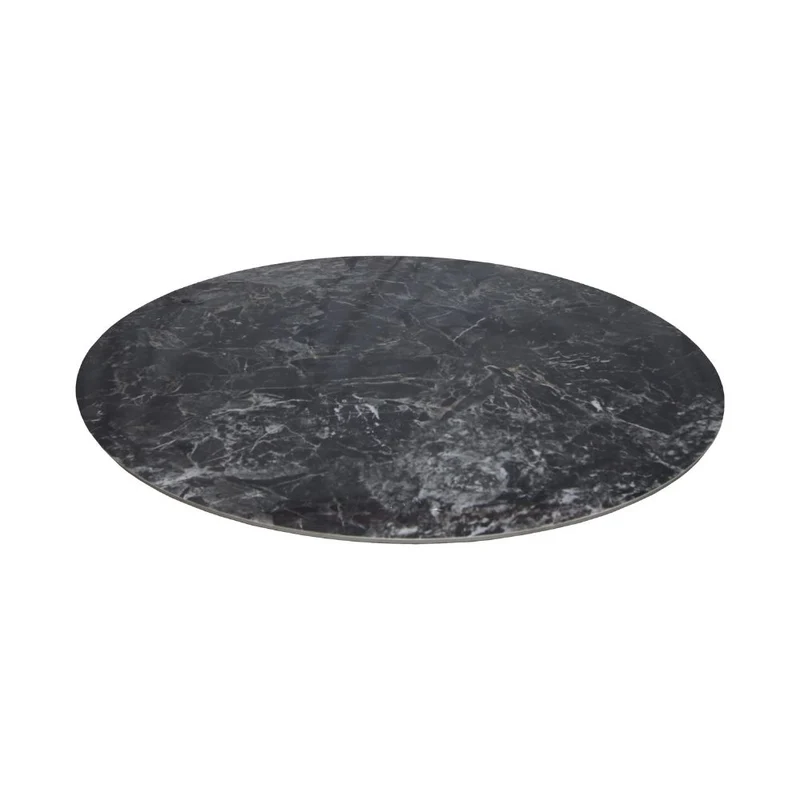 Tavolo rotondo con piano effetto marmo nero 150x150x76H Punto