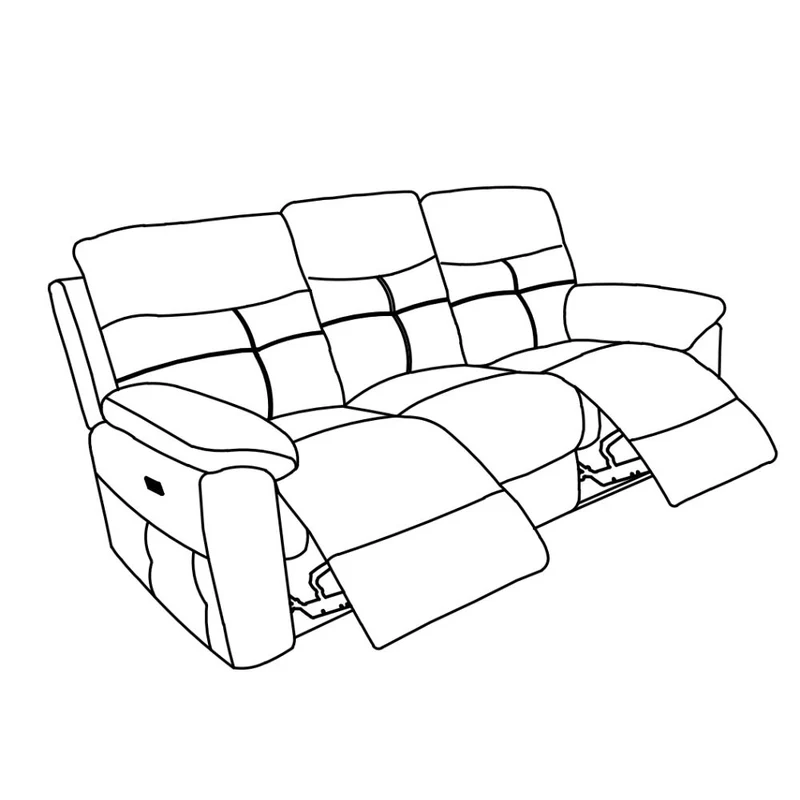Divano 3 posti recliner elettrico in tessuto beige Kayde