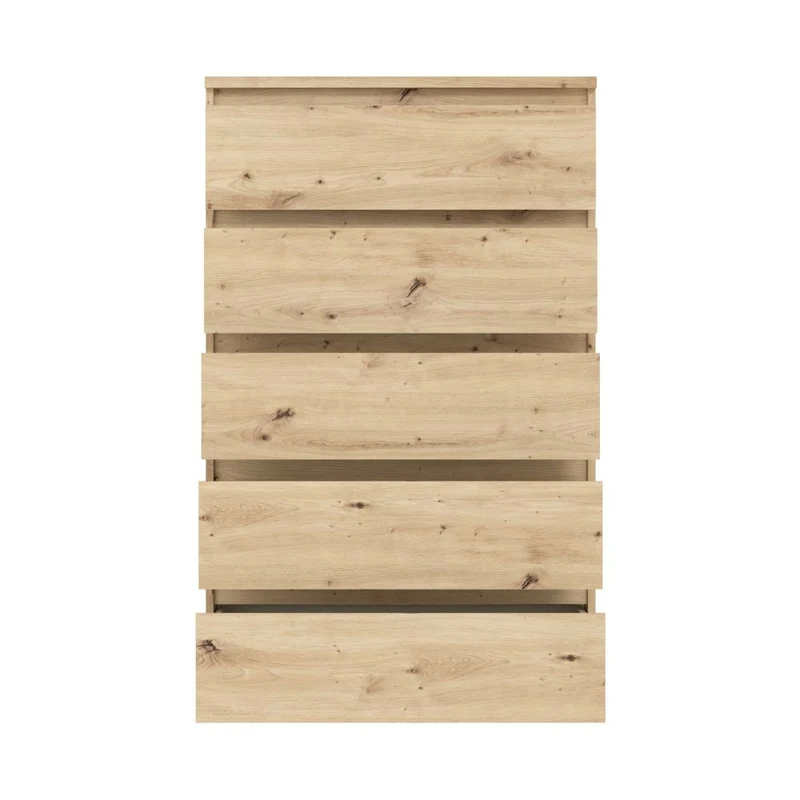 Cassettiera 5 cassetti colore rovere 77.2x42.2x128H Morgan