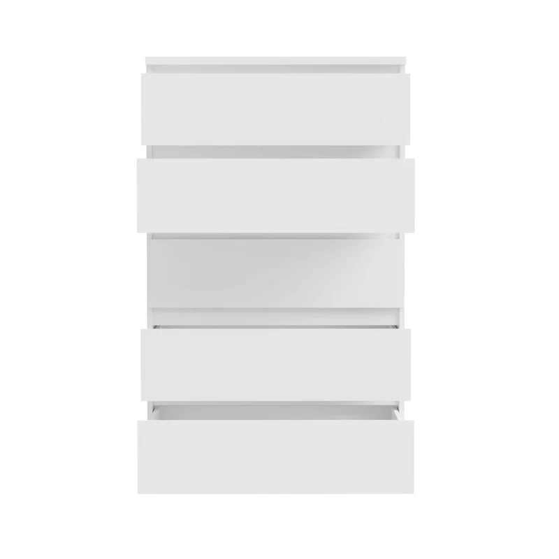 Cassettiera 5 cassetti colore bianco opaco 77.2x42.2x128H Morgan