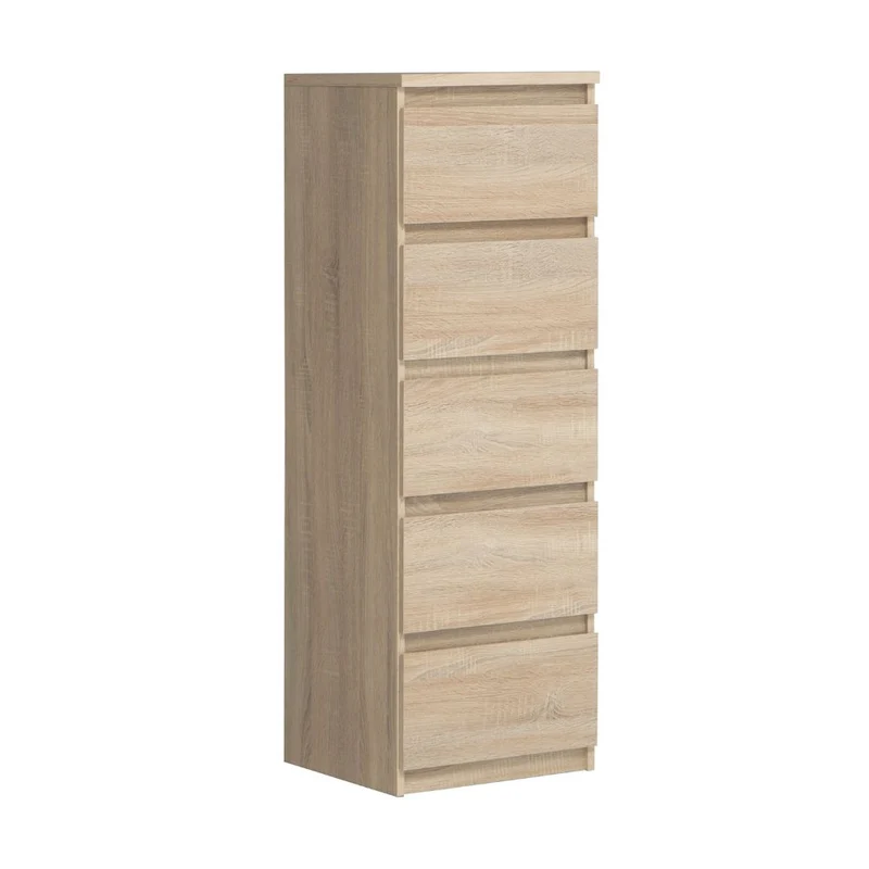 Cassettiera 5 cassetti colore rovere 42x42.2x128H Morgan