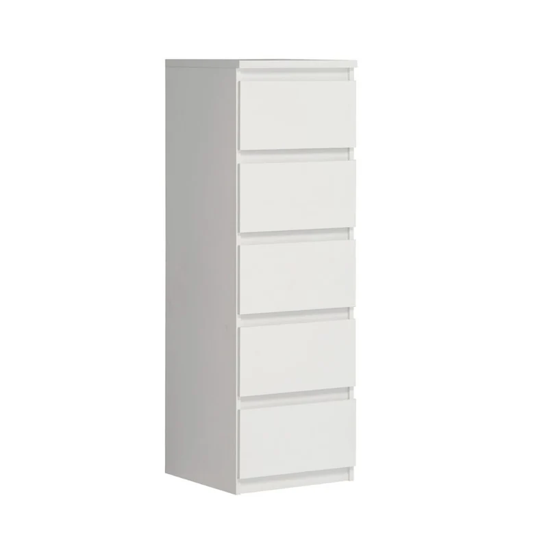 Cassettiera 5 cassetti colore bianco opaco 42x42.2x128H Morgan
