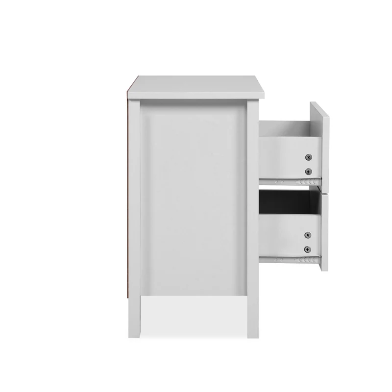Comodino con 2 cassetti colore bianco 39x30x54H Karlstad61A