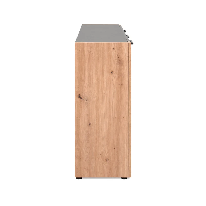 Madia 3 ante e 1 cassetto colore antracite con laterali in rovere artisan Cento01B