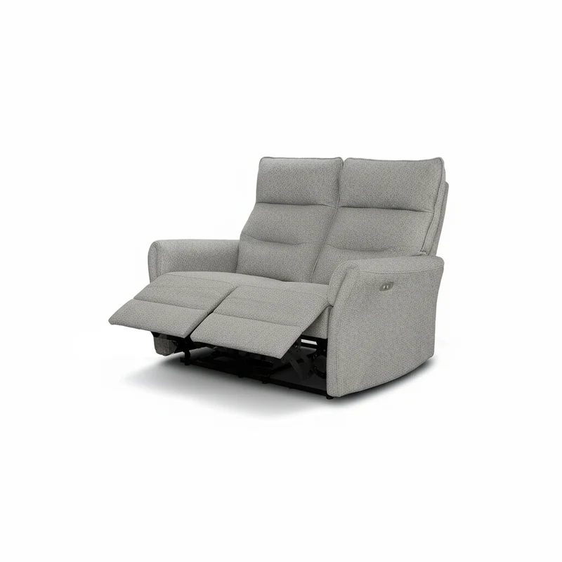 Divano recliner 2 posti elettrico in tessuto grigio 134 cm Softwave