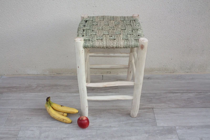 TABOURET MAROCAIN en Bois de Citronnier - ARTISANAL - Décoration Bohème - 4 Tailles -