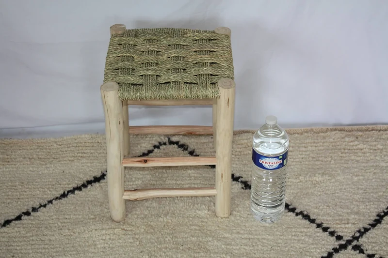 TABOURET MAROCAIN en Bois de Citronnier - ARTISANAL - Décoration Bohème - 4 Tailles -