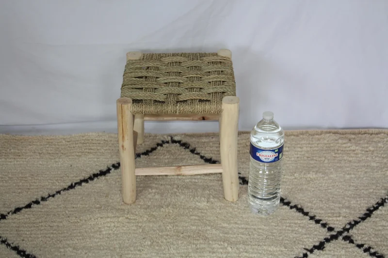TABOURET MAROCAIN en Bois de Citronnier - ARTISANAL - Décoration Bohème - 4 Tailles -