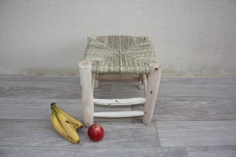 TABOURET MAROCAIN en Bois de Citronnier - ARTISANAL - Décoration Bohème - 4 Tailles -