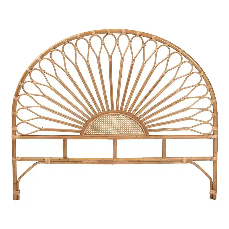 Tête de lit en rotin naturel, marron