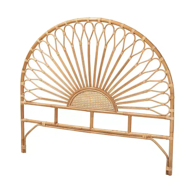 Tête de lit en rotin naturel, marron