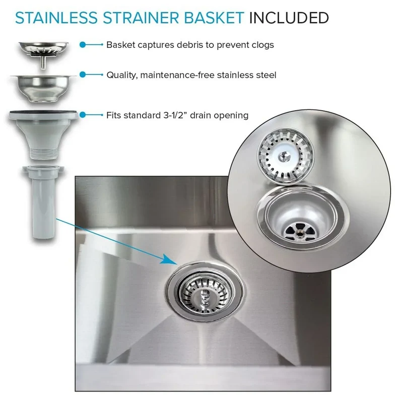 Évier de buanderie et support de lavage en acier inoxydable de 24 po L x 22 po P x 35 po H