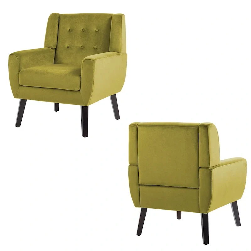 Lot de 2 fauteuils de salon en velours avec accoudoirs
