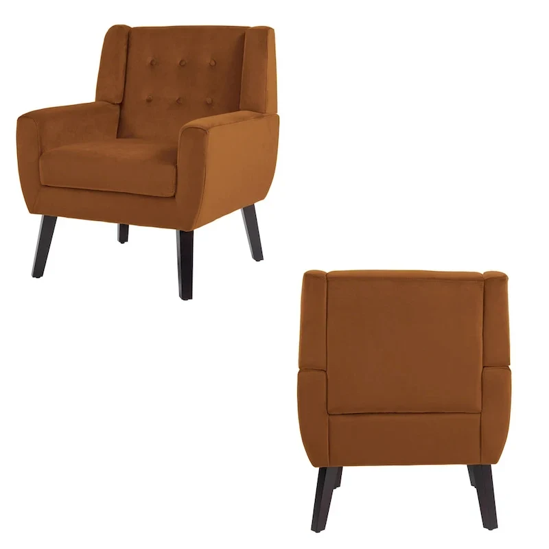Lot de 2 fauteuils de salon en velours avec accoudoirs