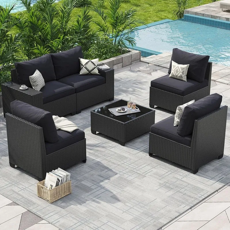 Salons de jardin avec coussins de 10 cm d'épaisseur