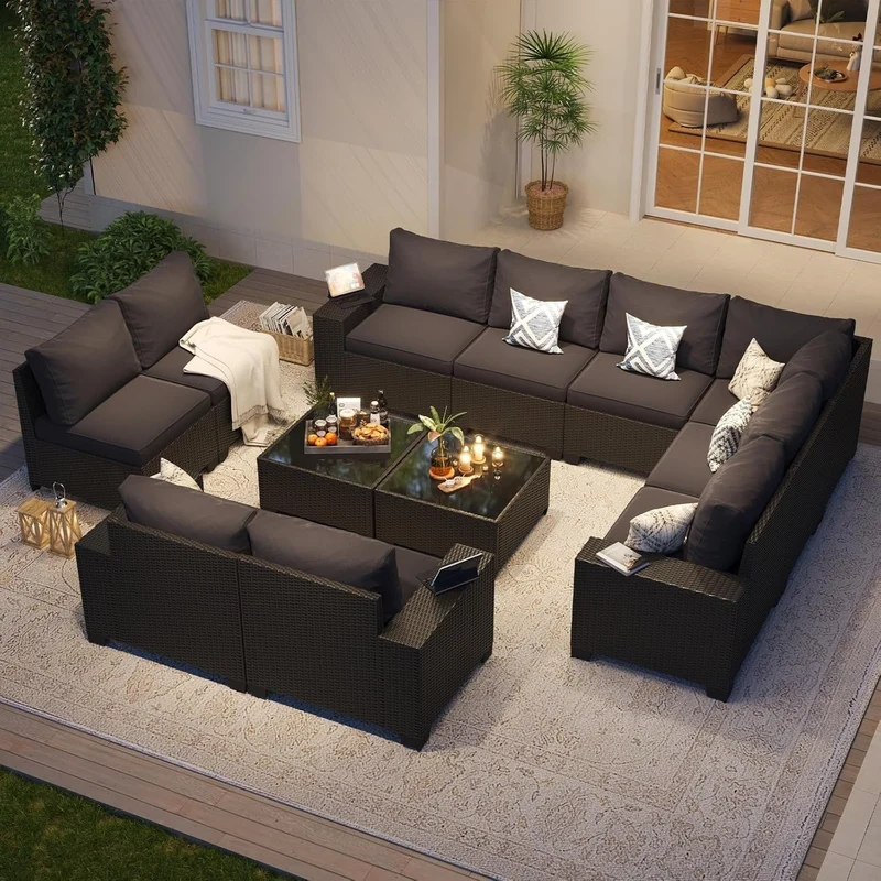 Salons de jardin avec coussins de 10 cm d'épaisseur