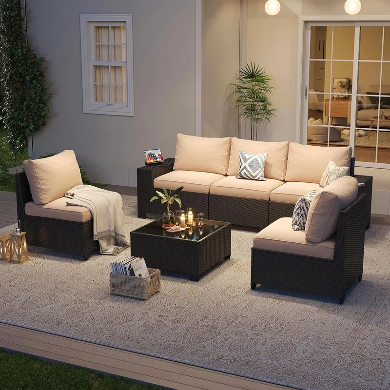 Salons de jardin avec coussins de 10 cm d'épaisseur