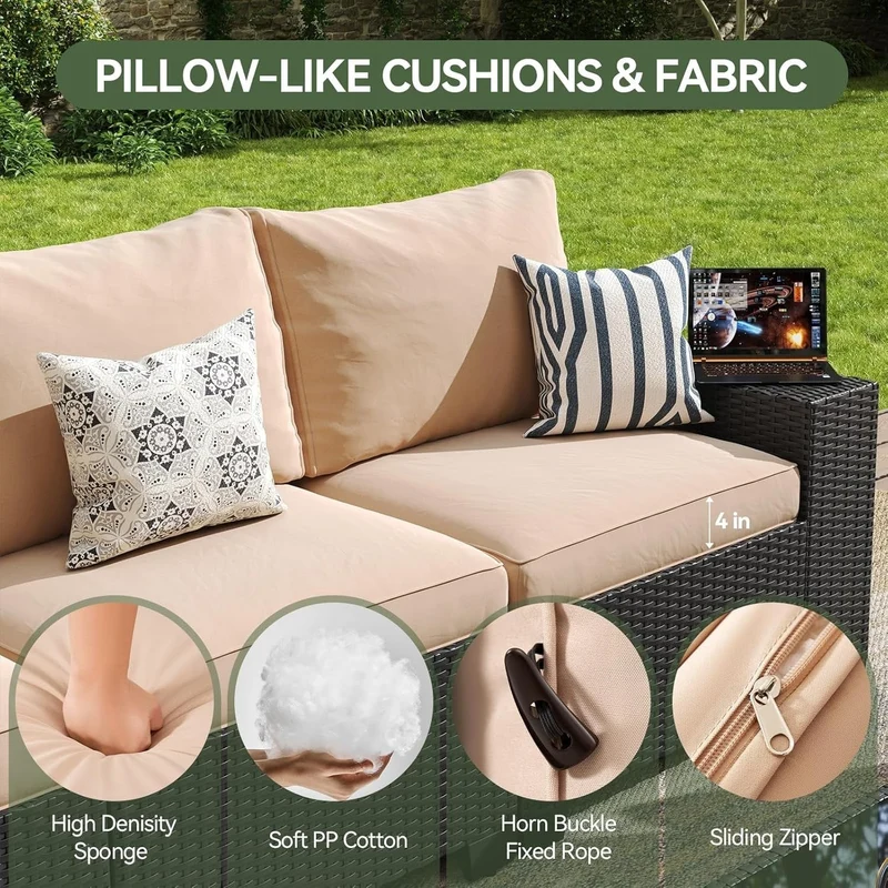 Salons de jardin avec coussins de 10 cm d'épaisseur