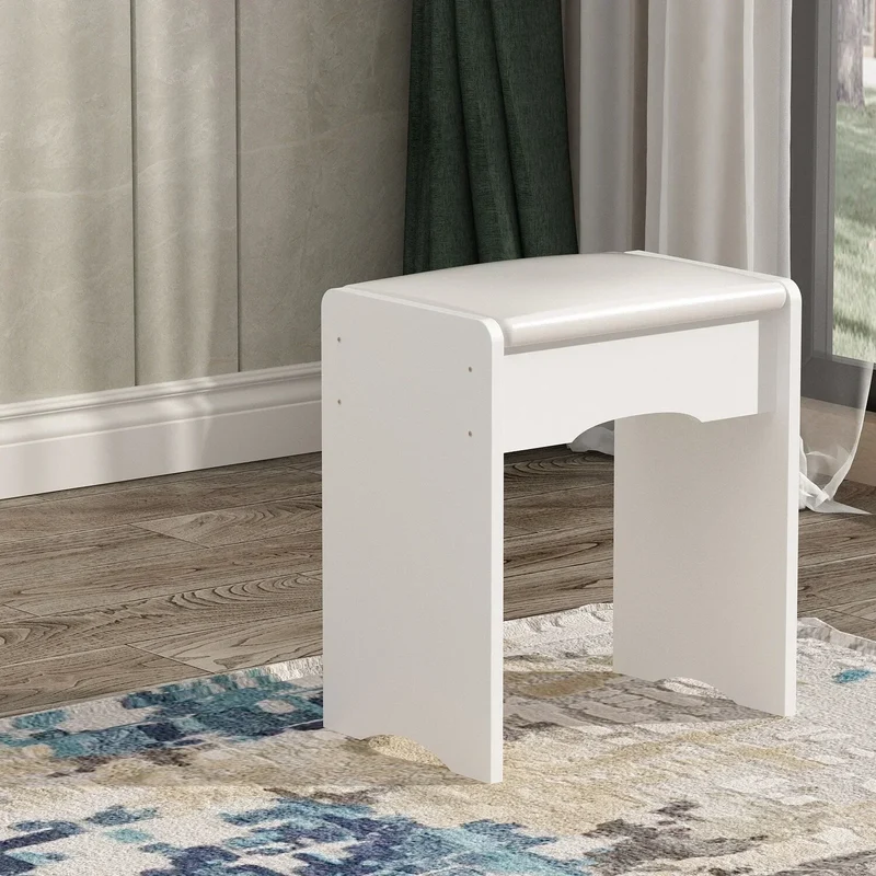 Coiffeuse avec miroir LED intégré et tabouret