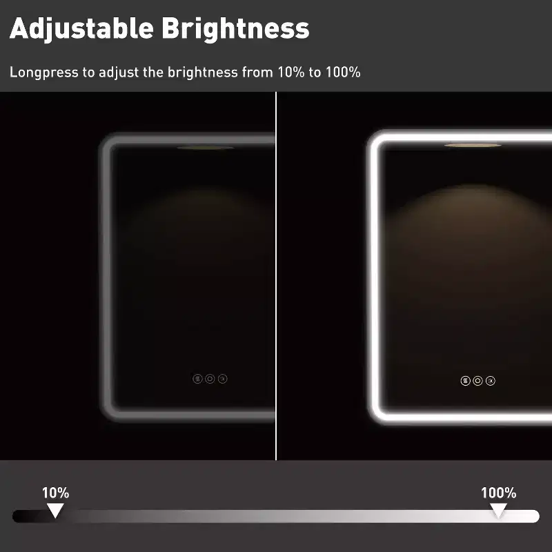Armoire à pharmacie LED noire / blanche / dorée, porte simple, charnière à gauche ou à droite, encastrée ou murale
