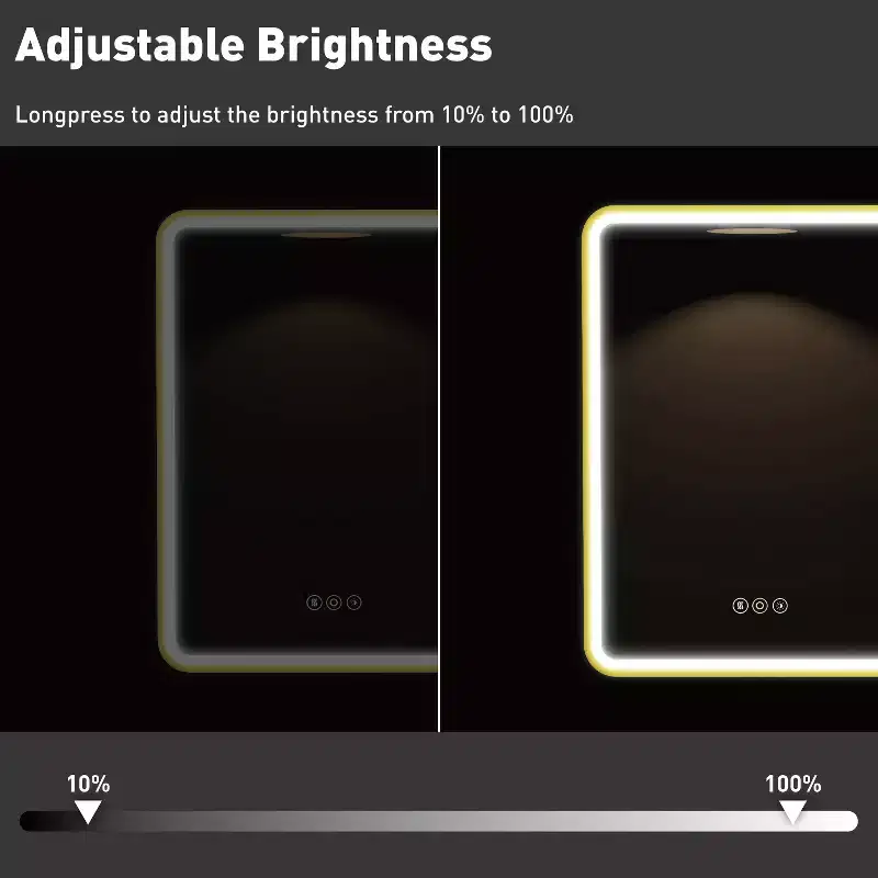 Armoire à pharmacie LED noire / blanche / dorée, porte simple, charnière à gauche ou à droite, encastrée ou murale