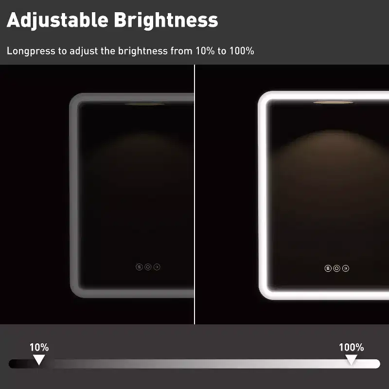 Armoire à pharmacie LED noire / blanche / dorée, porte simple, charnière à gauche ou à droite, encastrée ou murale