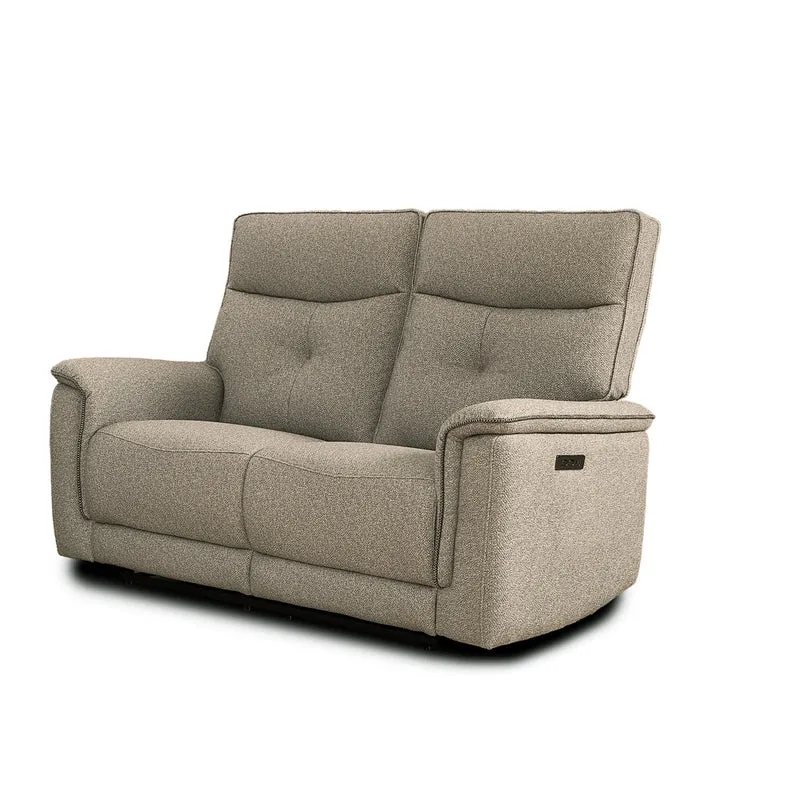 Divano recliner 2 posti elettrico in tessuto sabbia 157 cm Elysio