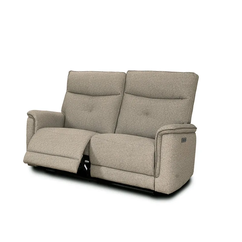 Divano recliner 2 posti elettrico in tessuto sabbia 157 cm Elysio