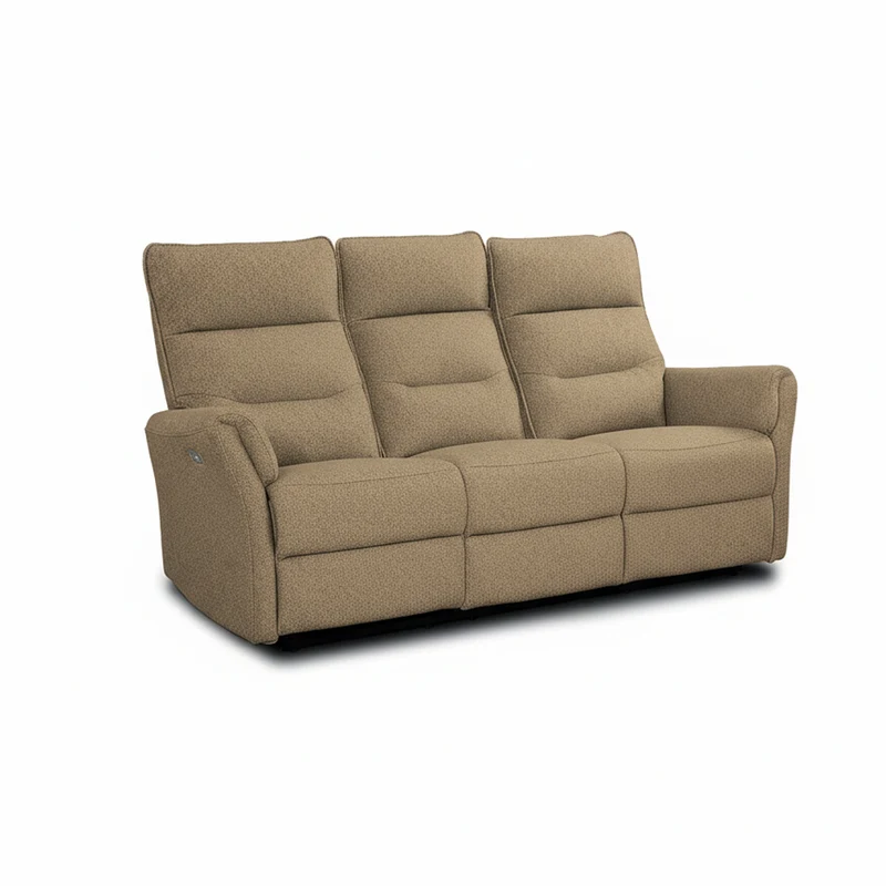 Divano recliner 3 posti elettrico in tessuto camel 186 cm Softwave