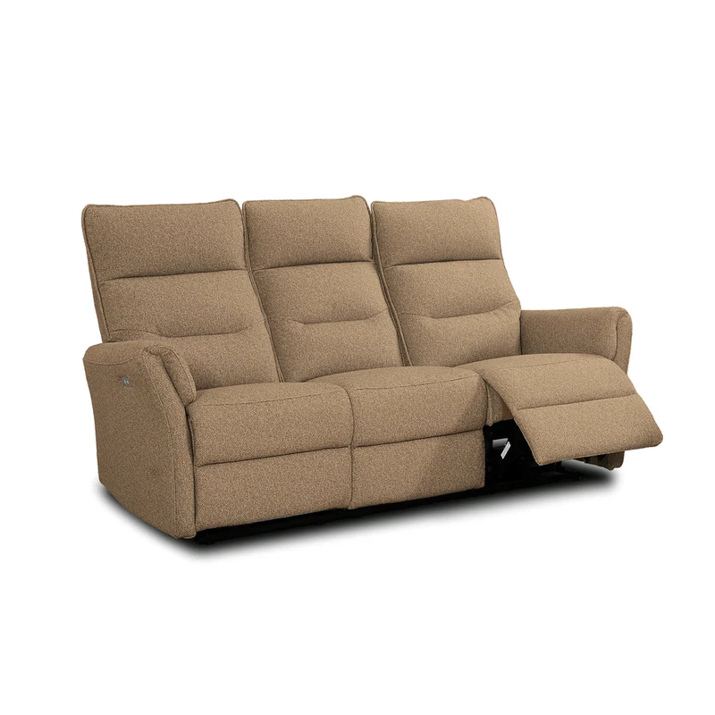 Divano recliner 3 posti elettrico in tessuto camel 186 cm Softwave