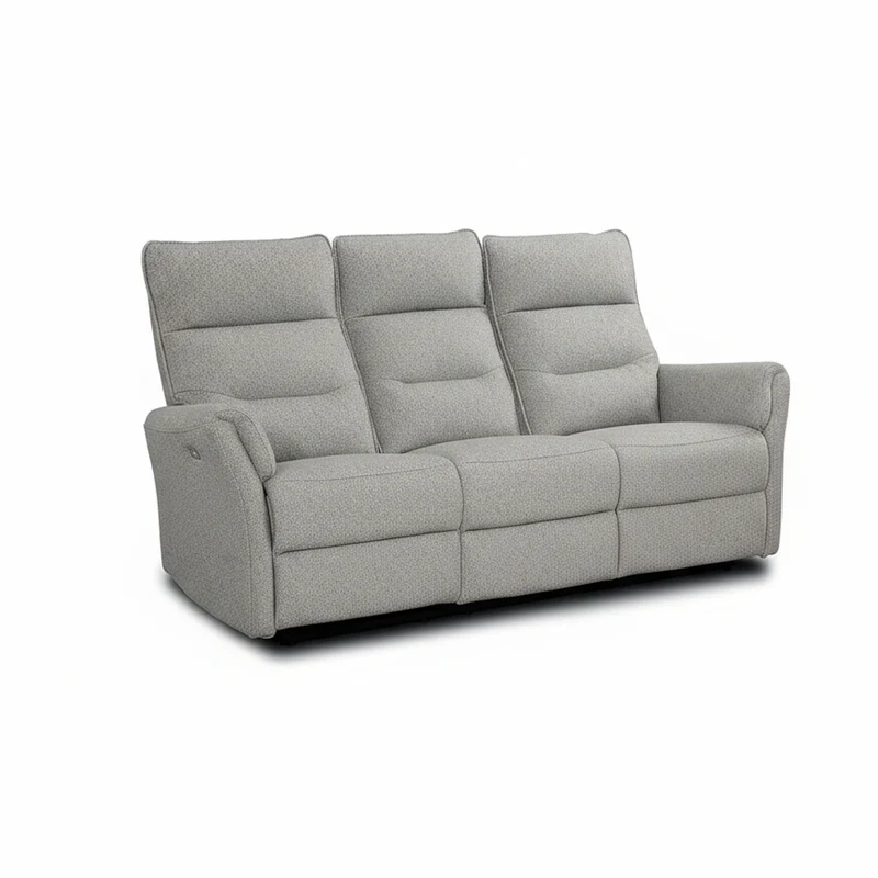 Divano recliner 3 posti elettrico in tessuto grigio 186 cm Softwave