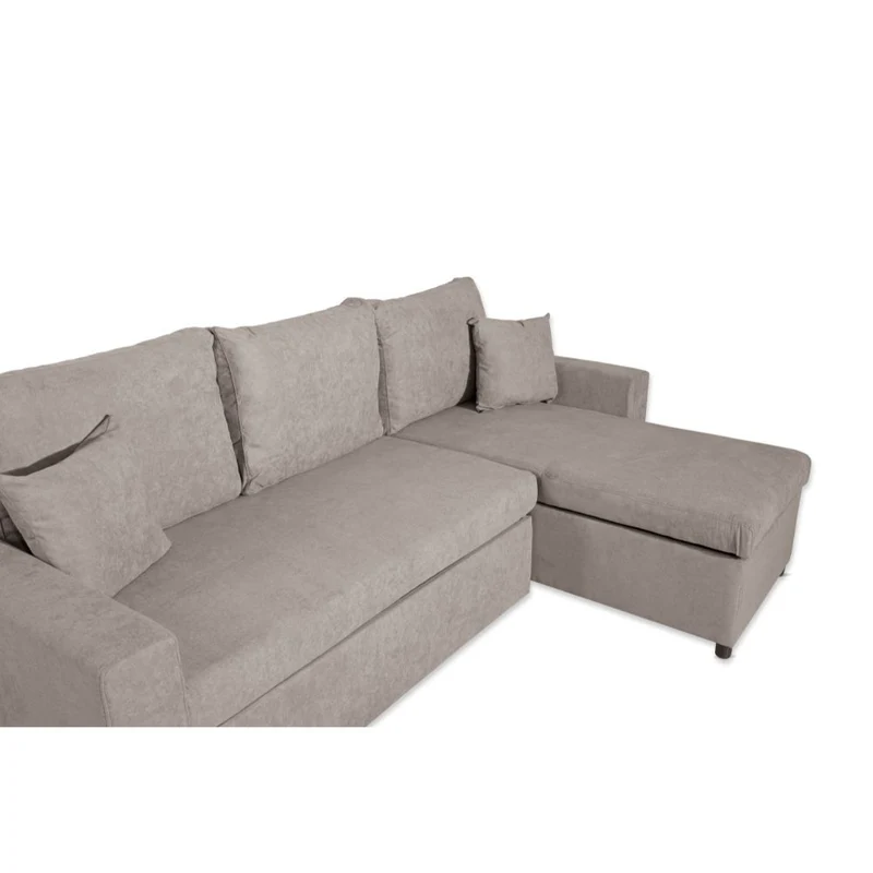 Divano con penisola reversibile funzione letto tessuto tortora 225x148x81H Golf