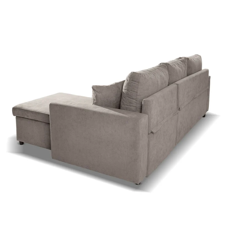 Divano con penisola reversibile funzione letto tessuto tortora 225x148x81H Golf
