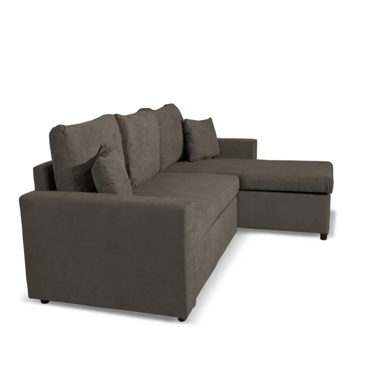 Divano con penisola reversibile e funzione letto tessuto khaki Enjoy09 225x148x91H Golf