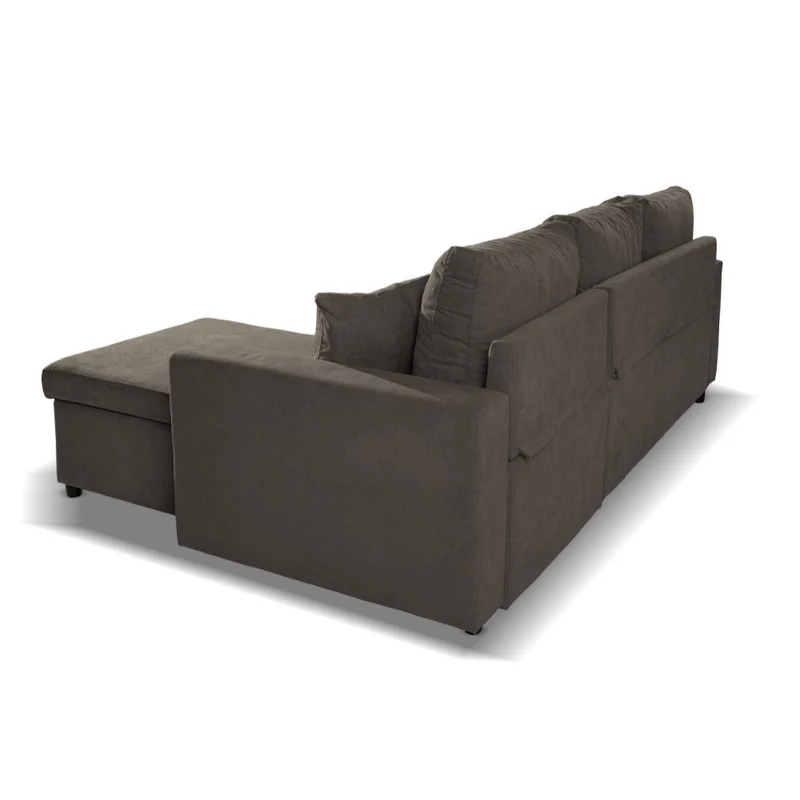 Divano con penisola reversibile e funzione letto tessuto khaki Enjoy09 225x148x91H Golf