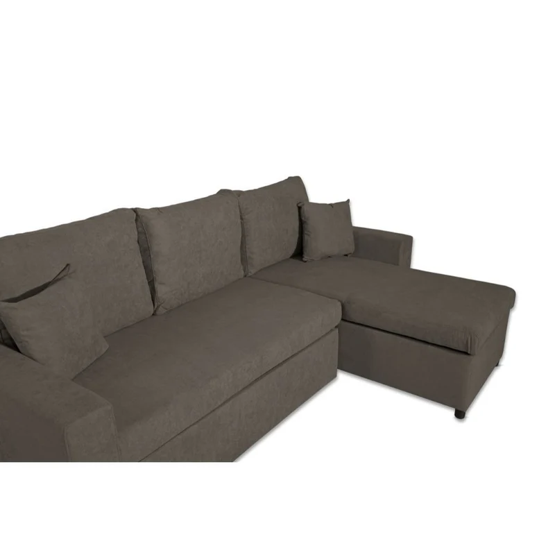 Divano con penisola reversibile e funzione letto tessuto khaki Enjoy09 225x148x91H Golf