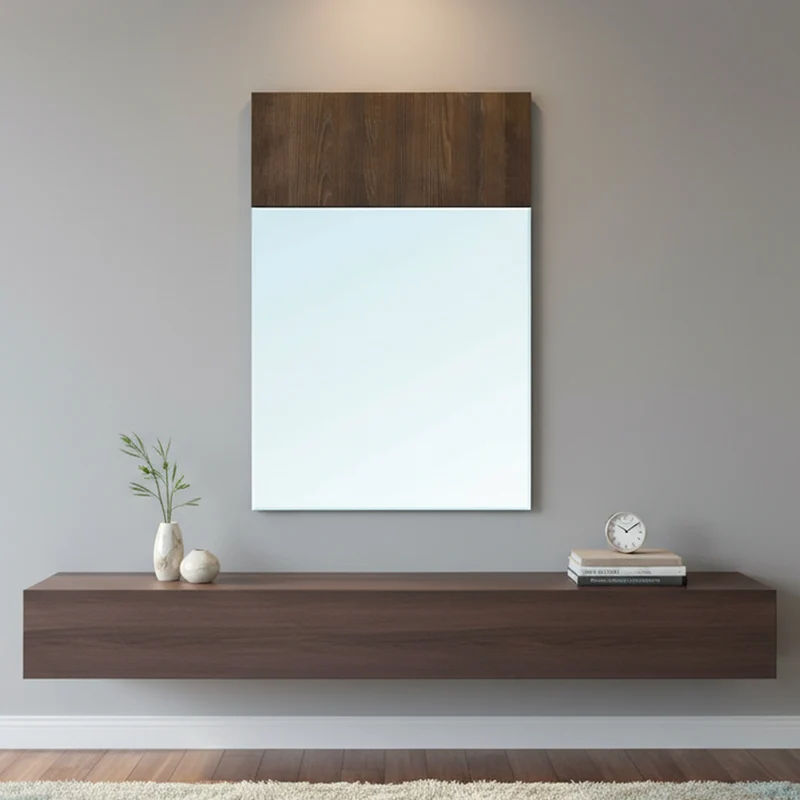 Specchiera con pannello legno 70x110 Brown