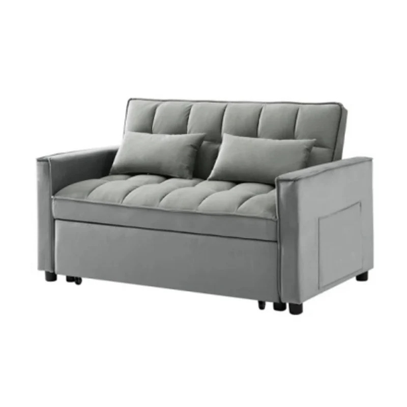 Divano 2 posti con letto estraibile colore grigio chiaro 135x88x80H Eiri