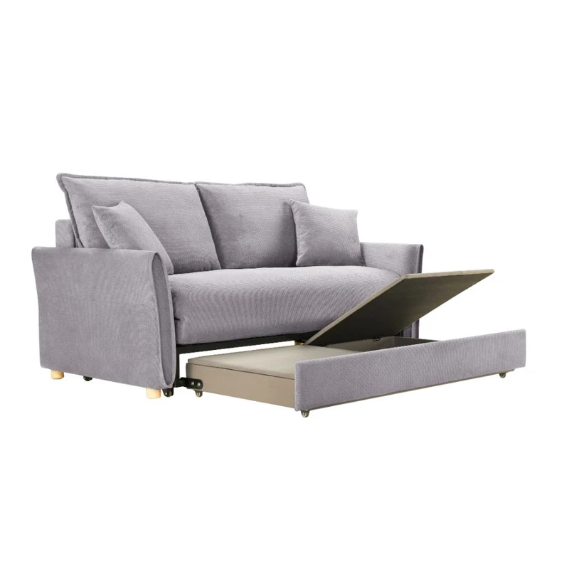 Divano letto 3 posti tessuto grigio 176x93x97H Cassie