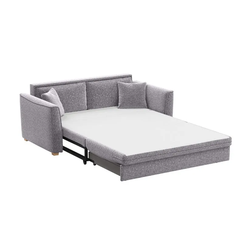 Divano 3 posti con letto estraibile e contenitore in tessuto grigio 180x93x97H Cosy
