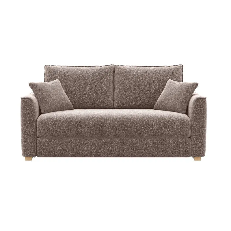 Divano 3 posti con letto estraibile e contenitore in tessuto tortora 180x93x97H Cosy