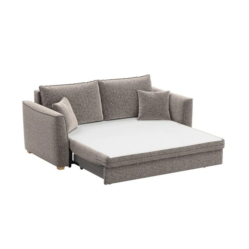 Divano 3 posti con letto estraibile e contenitore in tessuto tortora 180x93x97H Cosy