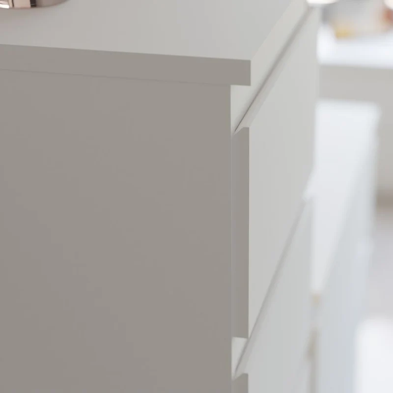 Comodino 2 cassetti colore bianco 41.8x32.2x49.3H Morgan