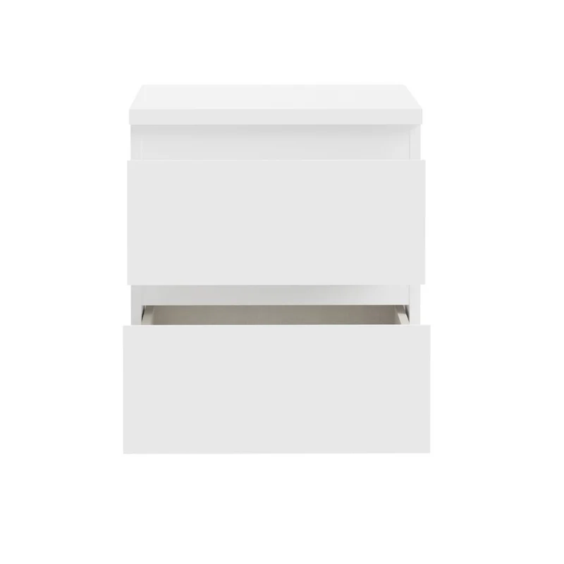 Comodino 2 cassetti colore bianco 41.8x32.2x49.3H Morgan