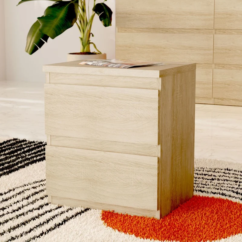 Comodino 2 cassetti rovere 41.8x32.2x49.3H Morgan