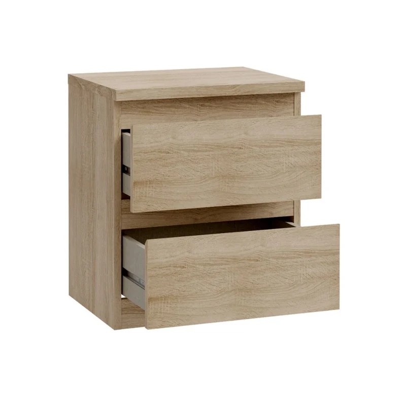 Comodino 2 cassetti rovere 41.8x32.2x49.3H Morgan