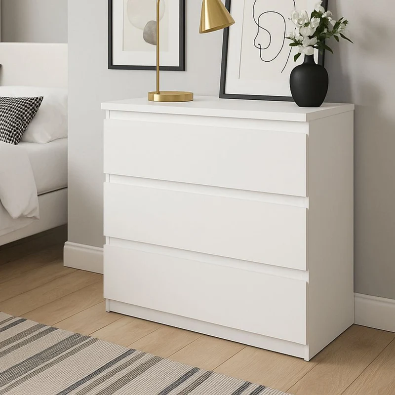 Cassettiera 3 cassetti colore bianco 77.2x42.2x80H Morgan