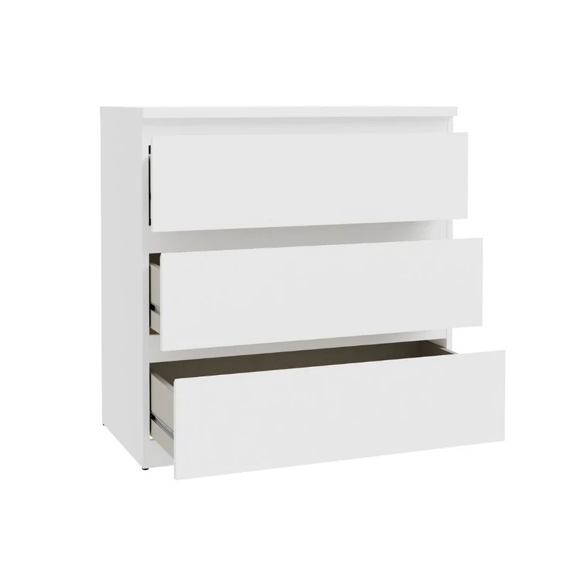Cassettiera 3 cassetti colore bianco 77.2x42.2x80H Morgan